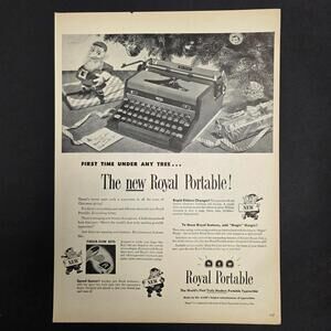Vintage Royal Portable Typewriter Christmas Ad – Mid-Century Life Magazine